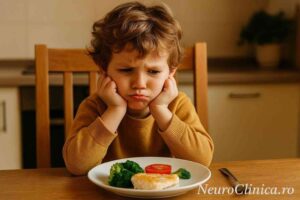 Copil care refuză să mănânce legume, expresie de disconfort – tulburare de procesare senzorială